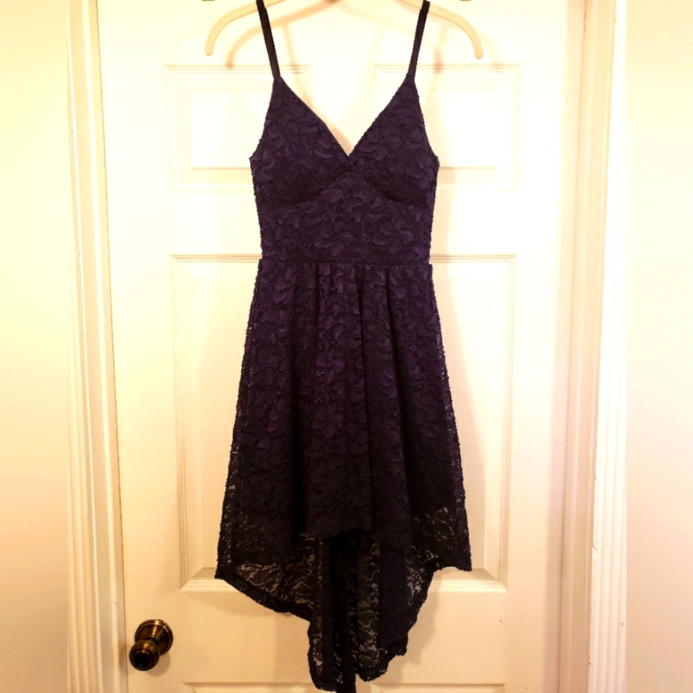 Lily Rose XS lacy dark blue dress NEW